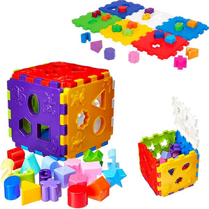 Cubo Didático com Blocos Brinquedo Educativo Merco Toys