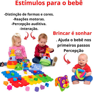 Cubo Didático com Blocos Brinquedo Educativo Merco Toys