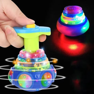 Pião Giratório UFO com Luzes LED e Música para Crianças
