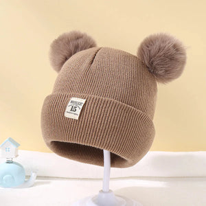 Gorro de Lã Tricotado com Orelhinhas para Bebês - Loja Mimoslife