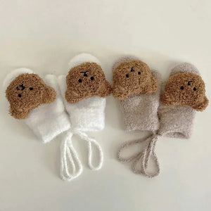 Luvas de Bebê com Urso de Desenho Animado - Loja Mimoslife