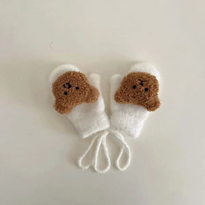 Luvas de Bebê com Urso de Desenho Animado - Loja Mimoslife