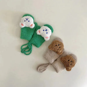 Luvas de Bebê com Urso de Desenho Animado - Loja Mimoslife