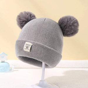 Gorro de Lã Tricotado com Orelhinhas para Bebês - Loja Mimoslife