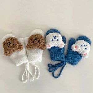 Luvas de Bebê com Urso de Desenho Animado - Loja Mimoslife