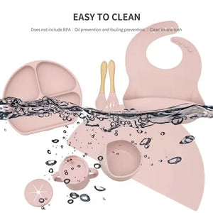 Conjunto de Refeição Infantil com 6 Peças de Silicone - Loja Mimoslife