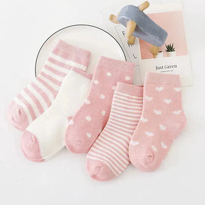 Pares de meias para bebês Conjunto com 5 Peças - Loja Mimoslife