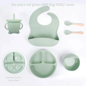 Conjunto de Refeição Infantil com 6 Peças de Silicone - Loja Mimoslife