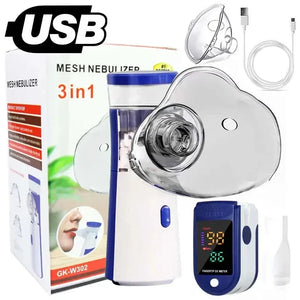 Nebulizador Portátil com Oxímetro de Pulso para Dedo - Loja Mimoslife