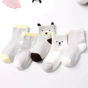 Pares de meias para bebês Conjunto com 5 Peças - Loja Mimoslife