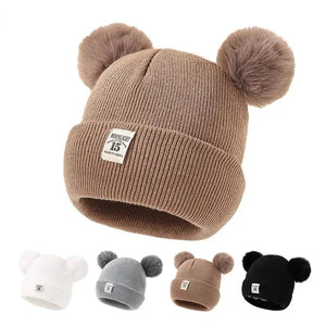 Gorro de Lã Tricotado com Orelhinhas para Bebês - Loja Mimoslife