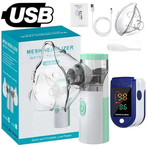 Nebulizador Portátil com Oxímetro de Pulso para Dedo - Loja Mimoslife